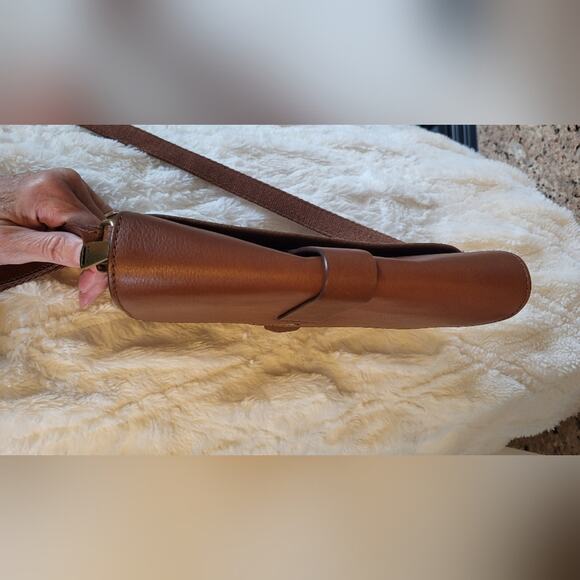 Fossil Tan Leather Crossbody Bag Shoulder Purse - Picture 13 of 16